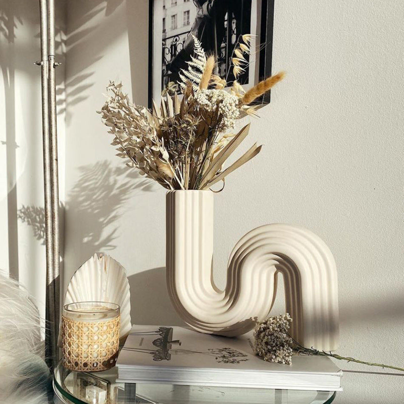 S Shape Ceramic Vase