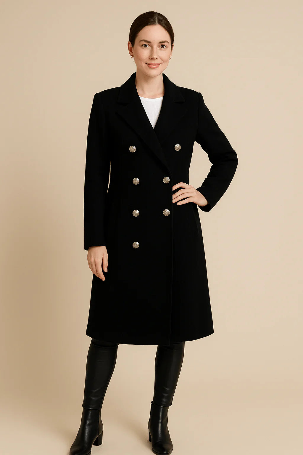 Elspeth – Women’s Tailored Wool Trench Coat Double-Breasted Elegance