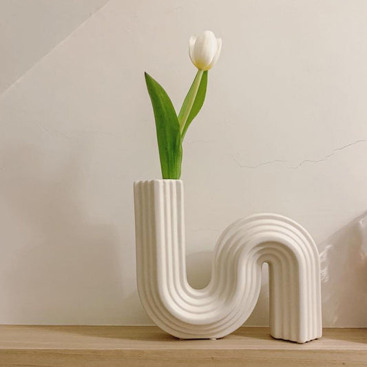 S Shape Ceramic Vase