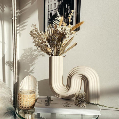 S Shape Ceramic Vase