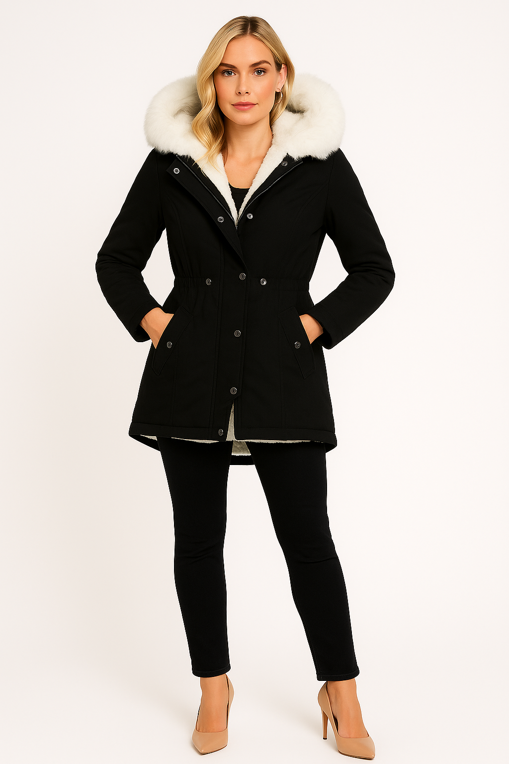 Women’s Fur Lined Hooded Parka Jacket