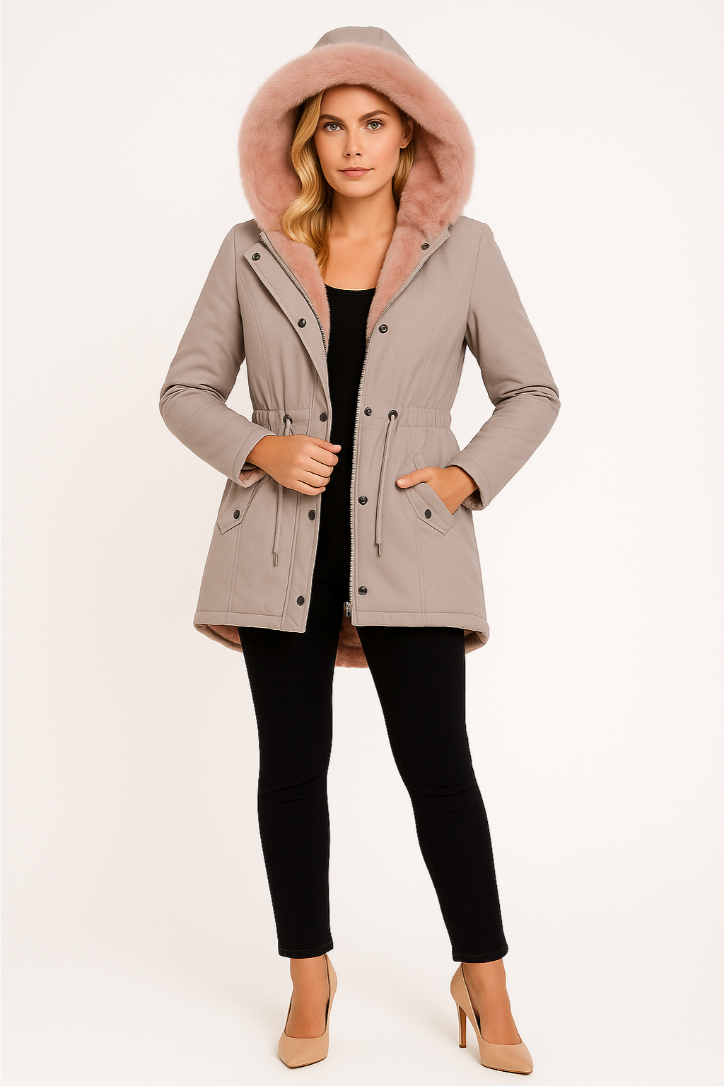 Women’s Fur Lined Hooded Parka Jacket
