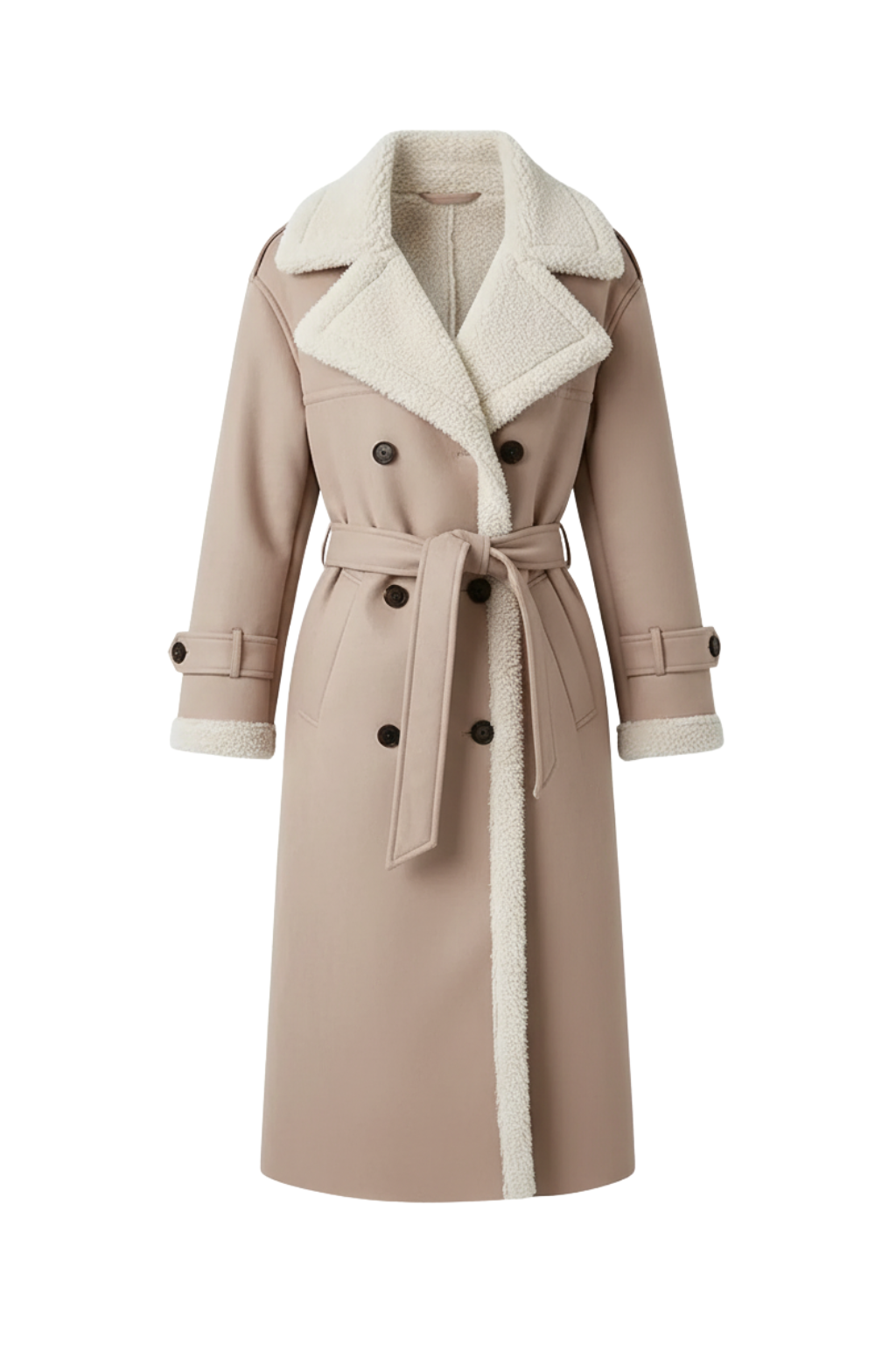 Women’s Long Shearling-Lined Trench Coat