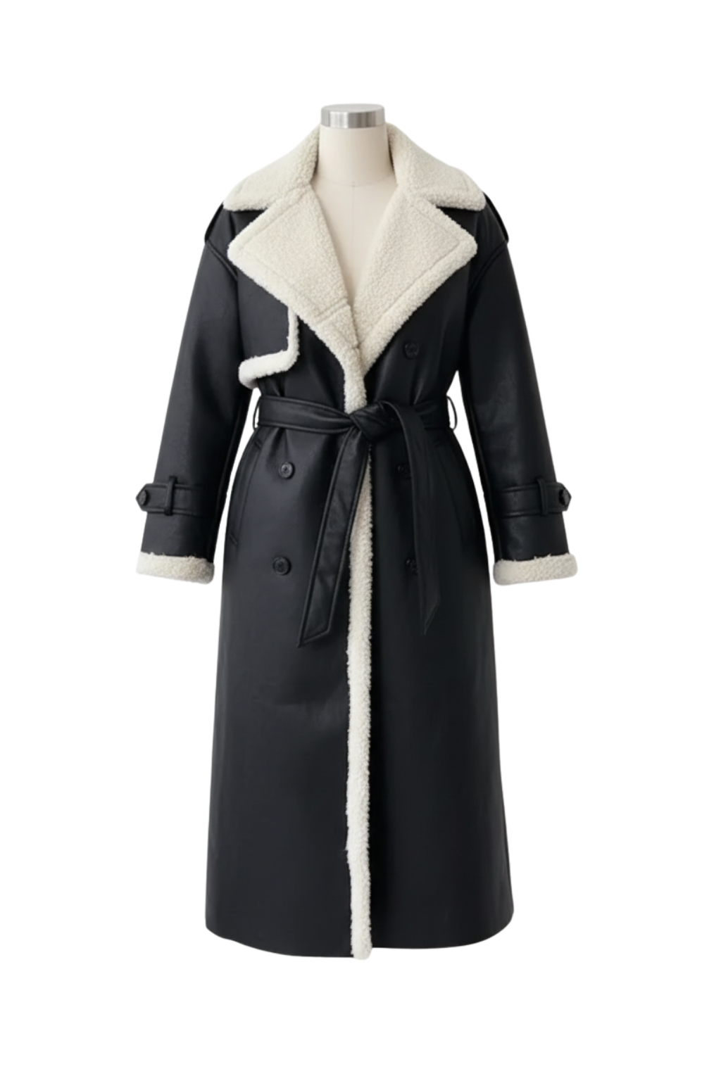 Women’s Long Shearling-Lined Trench Coat
