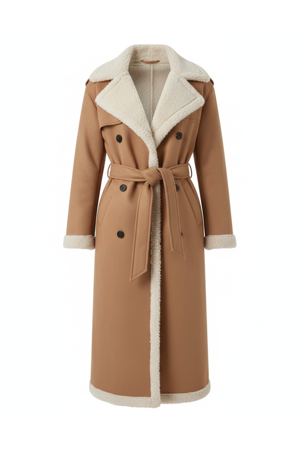 Women’s Long Shearling-Lined Trench Coat