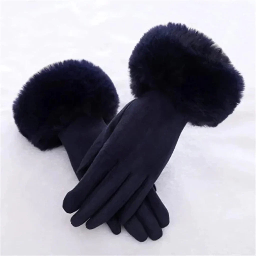 Sweden Gloves with Imitation Fur - VelvetGlam